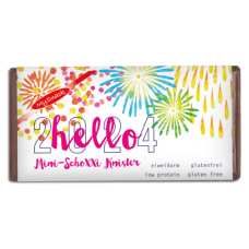 chocoladevervanger HELLO 2024 met "knetters"  tablet 60 gr. 48%+ cacao